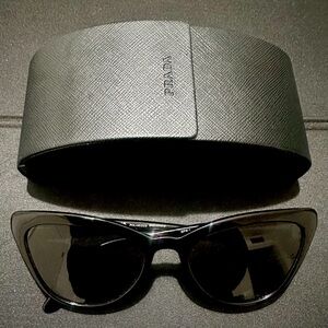 Prada Black Cat-Eye Sunglasses with Polarized Lenses